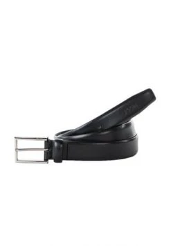 JOOP! Herren Gürtel - Coll. Belt 3 Cm, Echtleder, Dornschließe, Logo Schwarz