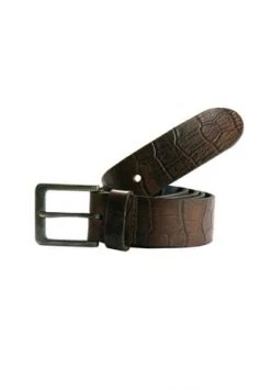 Petrol Industires® Ledergürtel Mit Toller Reptilienprägung Braun