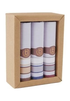 Bugatti Taschentücher, 3er-Pack, Kariert, Für Herren Blau/ Rot/ Braun