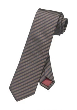 OLYMP Krawatte, Seide, Streifen, Handgefertigt, Für Herren 57 CAMEL