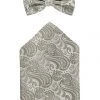 Prince BOWTIE Fliege Einstecktuch-Set, Paisley, Für Herren FB.5 H-GRUEN