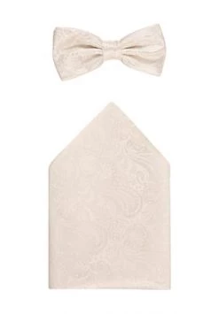 Prince BOWTIE Fliege Einstecktuch-Set, Paisley, Für Herren FB.6 CHAMPAGNER