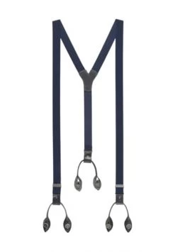 Bugatti Hosenträger, Clipverschlüsse Knopf-Optik, Leder-Details, Für Herren 12 MARINE