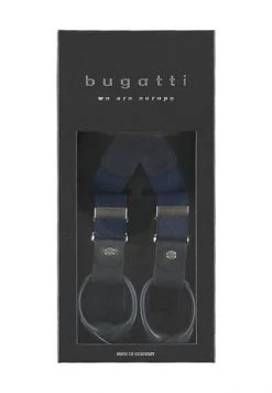 Bugatti Hosenträger, Clipverschlüsse Knopf-Optik, Leder-Details, Für Herren 12 MARINE -Kleidung Verkaufsladen unnamed file 366