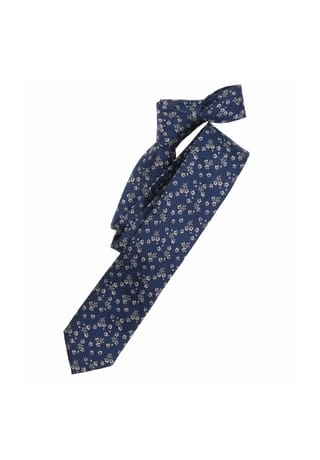 Venti Herren Krawatte Print Dunkles Mittelblau 1 Venti Herren Krawatte Print Dunkles Mittelblau