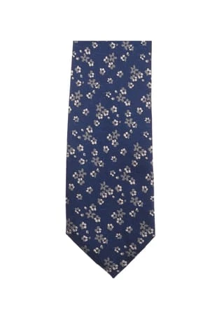 Venti Herren Krawatte Print Dunkles Mittelblau 3 Venti Herren Krawatte Print Dunkles Mittelblau – Bild 3