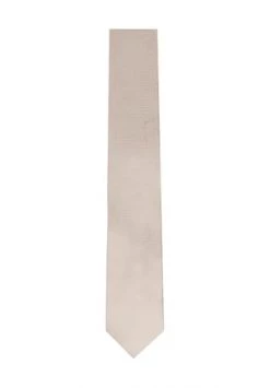 Bugatti Seidenkrawatte, Karo-Struktur, Für Herren Hellbeige