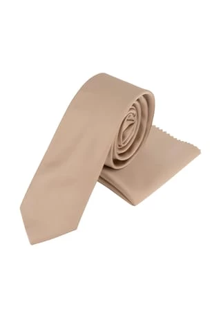 Prestije.de Krawatte Krawatte Mit Einstecktuch Beige 1 Prestije.de Krawatte Krawatte Mit Einstecktuch Beige