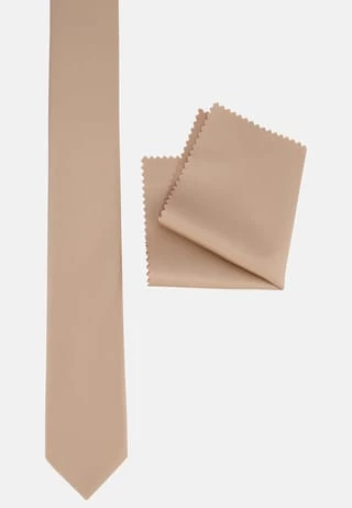 Prestije.de Krawatte Krawatte Mit Einstecktuch Beige 4 Prestije.de Krawatte Krawatte Mit Einstecktuch Beige – Bild 4