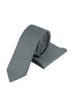 Prestije.de Krawatte Krawatte Mit Einstecktuch Dunkelgrün