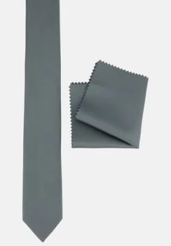 Prestije.de Krawatte Krawatte Mit Einstecktuch Dunkelgrün -Kleidung Verkaufsladen unnamed file 537