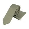 Prestije.de Krawatte Krawatte Mit Einstecktuch Grün