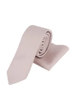 Prestije.de Krawatte Krawatte Mit Einstecktuch Rosa