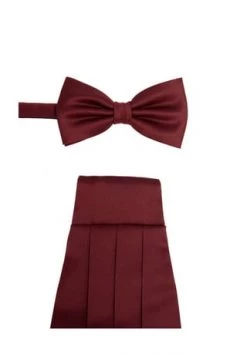 DUNMORE Kummerbund+Schleifen- Set, Uni, Für Herren Bordeaux
