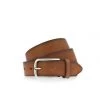 Vanzetti Herren Gürtel - Vollledergürtel, Dornschließe, Gemillt Braun