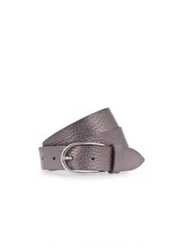 Vanzetti Damen Gürtel - Ledergürtel, Metall Schnalle, Metall-Optik Grau