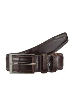 LERROS Gürtel, Leder, Dornschließe, Metall-Logo, Für Herren 780 DARK BROWN