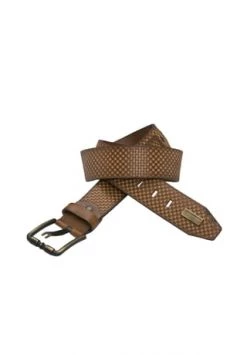 CIPO & BAXX® Ledergürtel Mit Trendigem Muster Taba