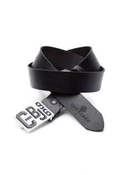 CIPO & BAXX® Ledergürtel In Tollem Design Black