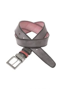 CIPO & BAXX® Ledergürtel Im Eleganten Design Red-Grey