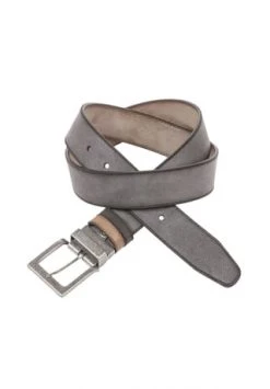 CIPO & BAXX® Ledergürtel Im Eleganten Design Grey-Taba